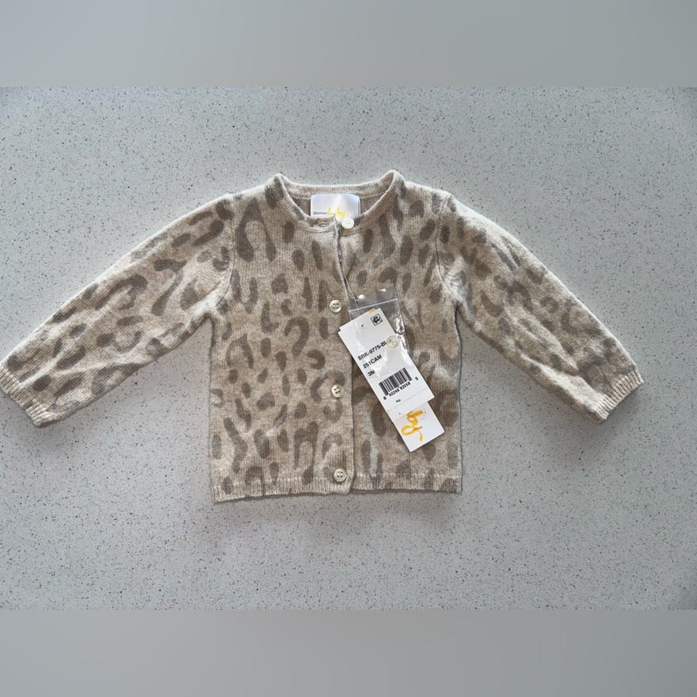 New with Tags 100% Cashmere Leopard Baby Sweater